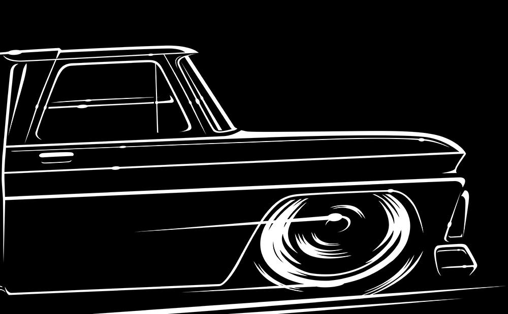 Erster Gen C10 Chevy Gmc Truck Hoodie 1960-1966 Silhouette Kunst von RobMartinDesign