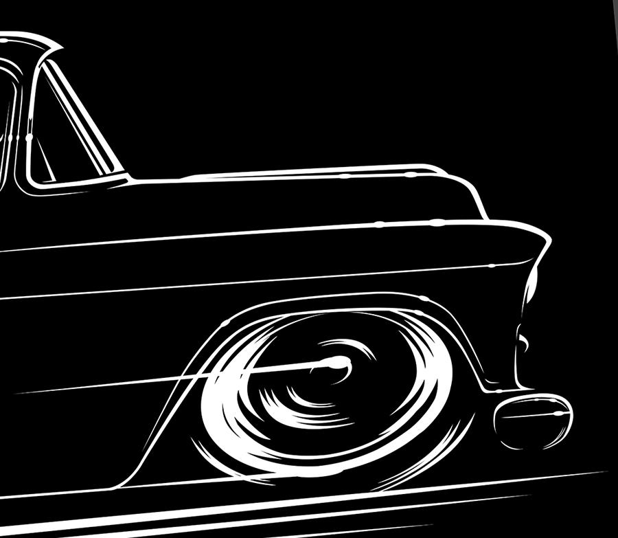 Hoodie 1955-1957 Chevy/Gmc Truck 55 56 57 Chevrolet Pick-Up 3100 Scherenschnitt-Kunst von RobMartinDesign