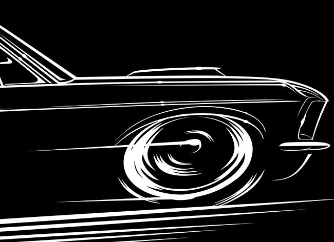 Hoodie 1967 1968 Fastback Mustang Art Ford Guss Gta 67 68 Scherenschnittkunst von RobMartinDesign