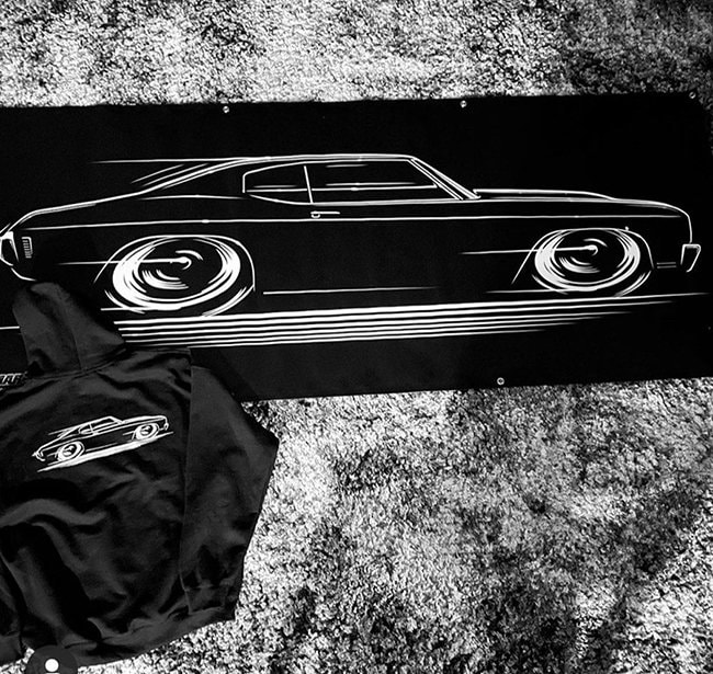 Hoodie 1971 1972 Chevelle 71 "72 Chevy Chevrolet Ss Super Sport Malibu Scherenschnittkunst von RobMartinDesign