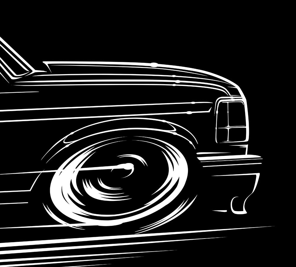 Hoodie 1st Gen Ford Lightning F-150 Lkw 1993 1994 1995 Svt Pick-Up F150 Silhouette Kunst von RobMartinDesign