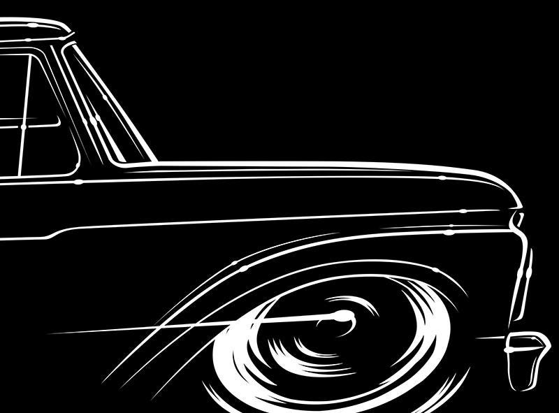 Hoodie 61-66 Ford F100 Truck 1961 1962 1963 1964 1965 1966 F-100 Silhouette Kunst von RobMartinDesign