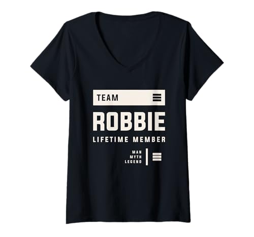 Damen Team Robbie Lifetime Member Lustiger Name Robbie T-Shirt mit V-Ausschnitt Damen Team Robbie Lifetime Member Lustiger Name Robbie T-Shirt mit V-Ausschnitt von Robbie Personalized Name Apparel Cld