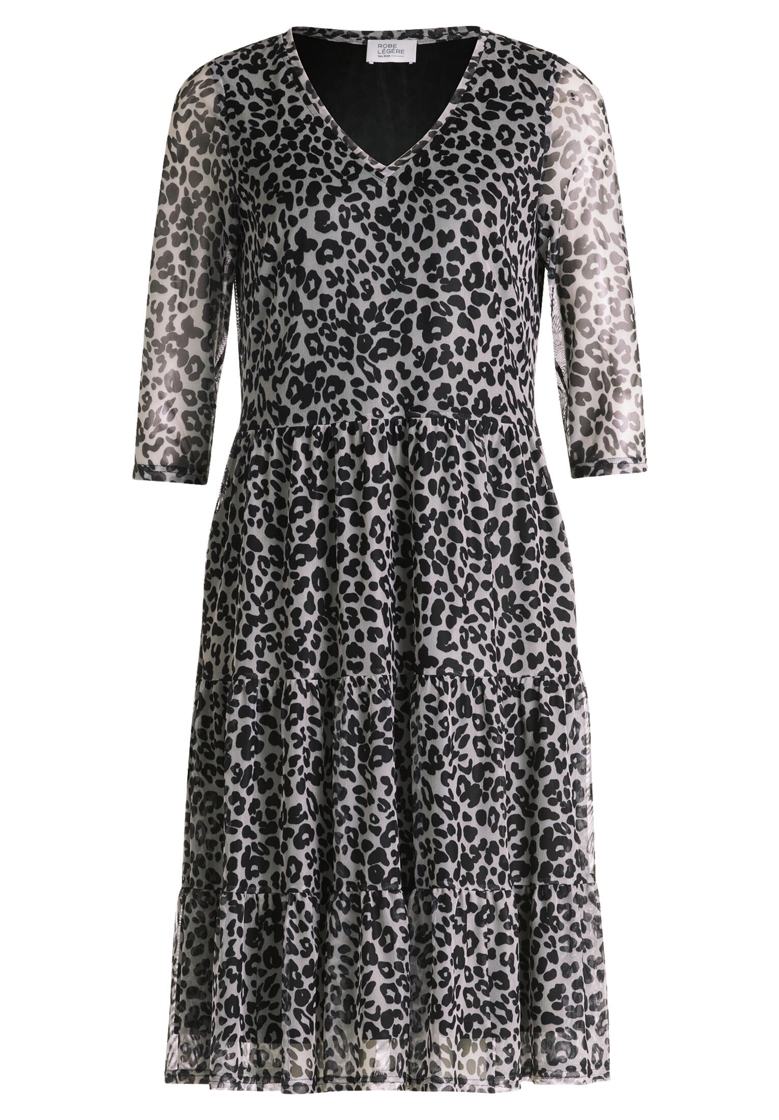 Robe Légère - Stufenkleid grau/schwarz - Gr. - 38 von Robe Légère