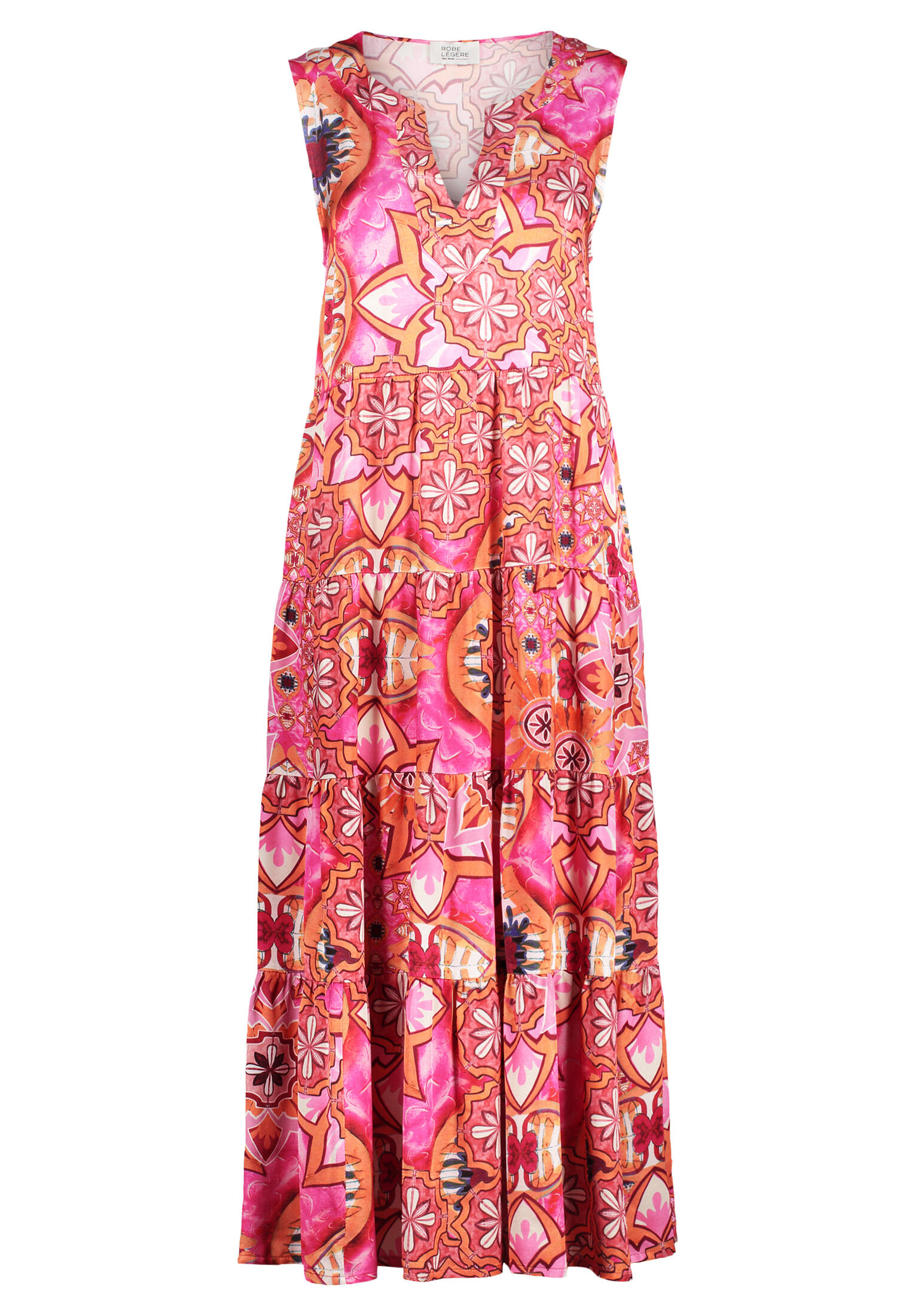 Robe Légère - Stufenkleid pink/orange - Gr. - 36 von Robe Légère