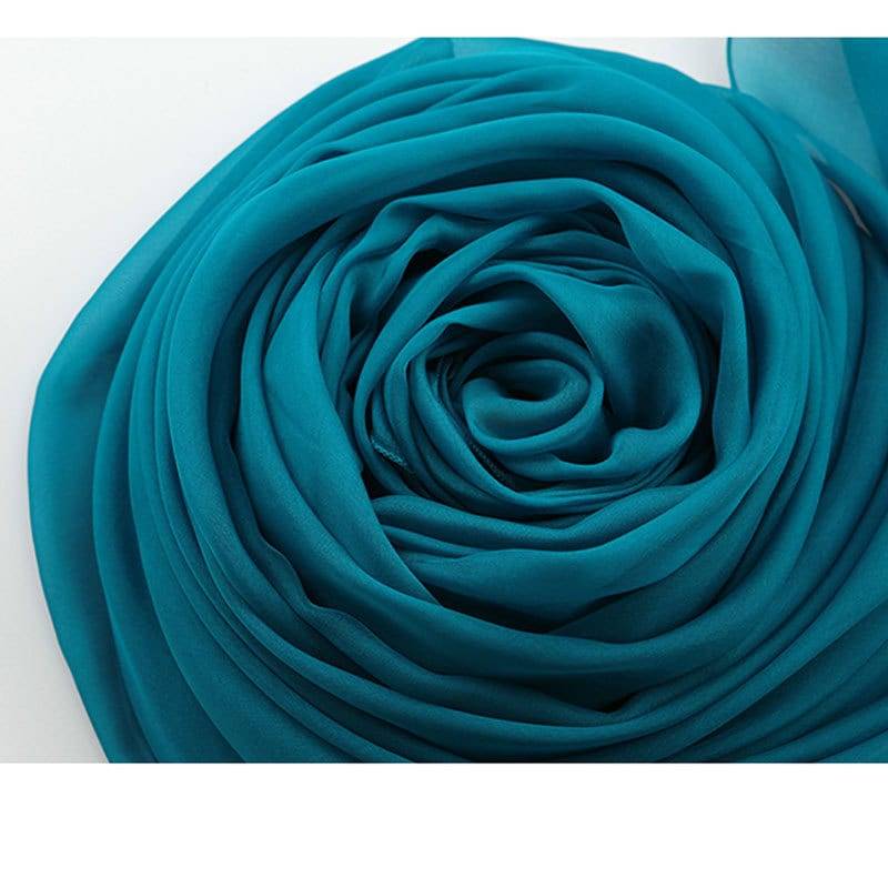 Blauer Seiden Chiffon Schal - Pfau Blauer 2014-1 von RobePlus