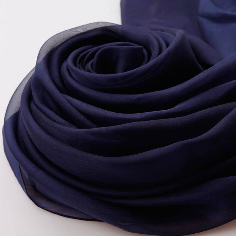 Dunkelblauer Seiden-Chiffon-Schal -Blauer - As S-18 von RobePlus