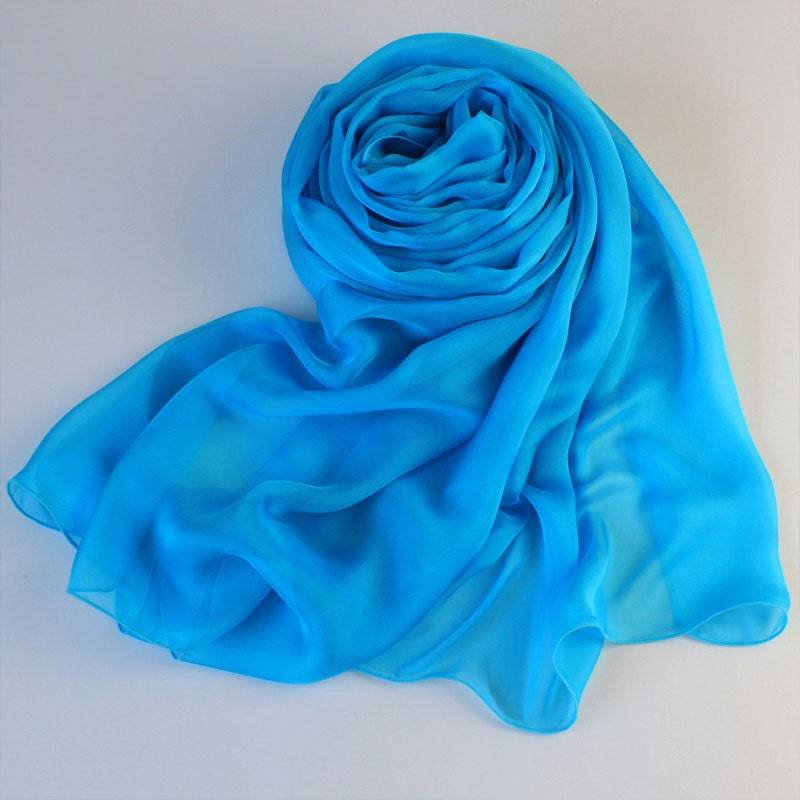 Hellblau Seide Chiffon Schal - Himmel Blau 2015-32 von RobePlus