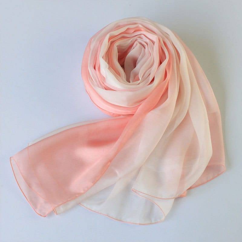 Rosa Farbverlauf Farbe Seide Schal - Rosa Chiffon As60 von RobePlus