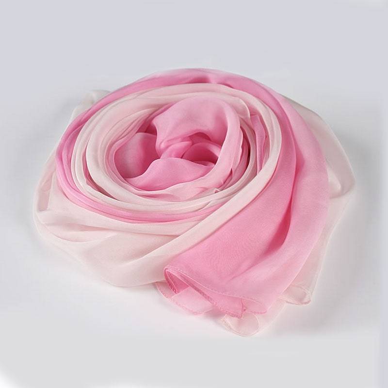 Rosa Seide Schal - Farbverlauf Farbe Hellrosa Bis Hell Rosa As206-4 von RobePlus