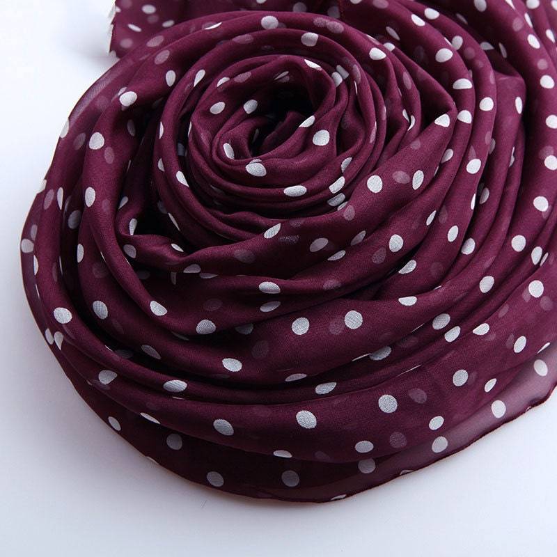 Roter Seiden-Chiffon-Schal - Mit Kleinen Punkten Druck-2014-10 von RobePlus