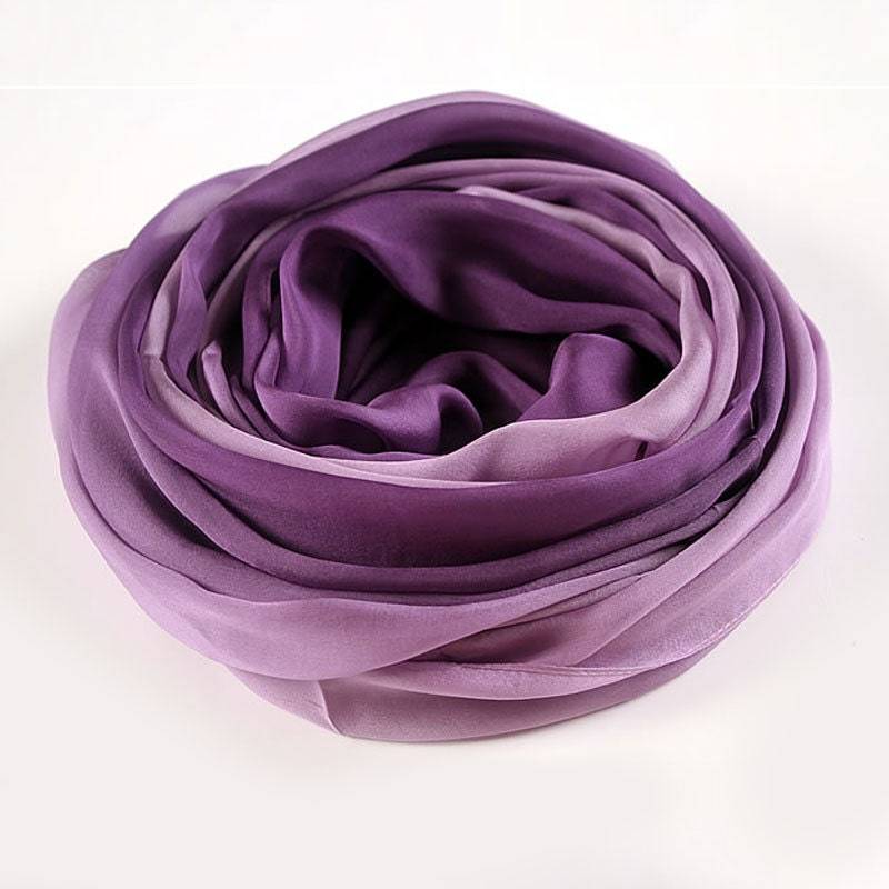 Violett Seide Schal - Lila Farbverlauf Farbe Violett Bis As206-5 von RobePlus