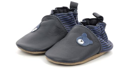 Robeez Baby-Jungen Doubear Krippenschuh, Marine, 17 EU von Robeez