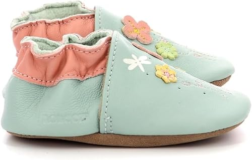 Robeez Jungen Mädchen Spring Time Hausschuh, Aqua Green, 17 EU Robeez Jungen Mädchen Spring Time Hausschuh, Aqua Green, 17 EU von Robeez