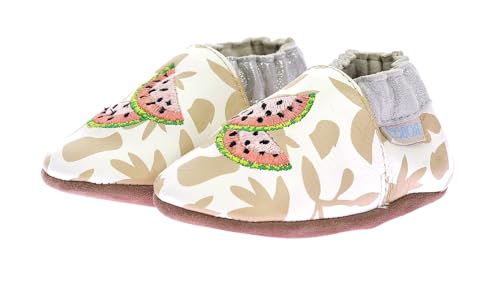 Robeez Mädchen Graphic Fruit Hausschuh, Weißes Weiß, 30/31 EU von Robeez