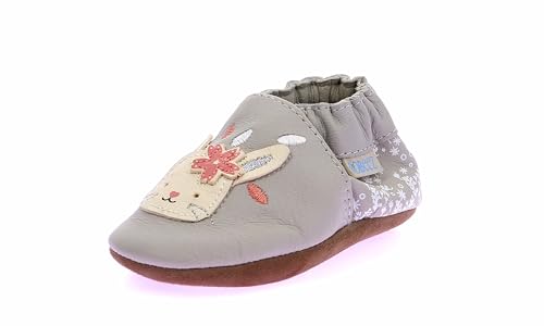 Robeez Mädchen-Hausschuh mit Herzmotiv, hellgrau, 25/26 EU von Robeez