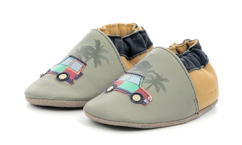 Robeez Rainbow Car, Babyschuhe, Khaki, Gelb, 19/20 EU, Khaki, Gelb, 19/20 EU von Robeez