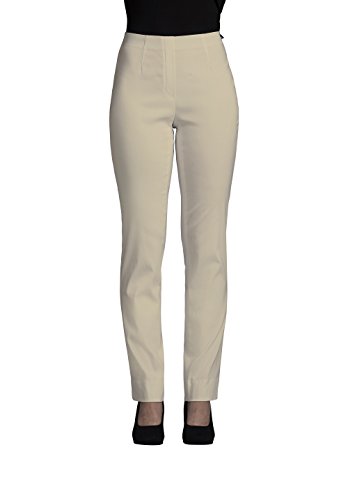 Robell Damen Slim Arbeitshose-Stretchhose, Beige, Gr.- 34 von Robell