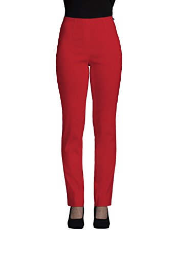 Robell Damen Slim Arbeitshose-Stretchhose, Rot(40), Gr.- 48 von Robell