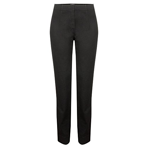 Robell Style Marie – Bequeme, Denim Power Stretch Jeans, Gerade geschnittenes Bein mit Schlitz Farbe Black Größe 46 von Robell