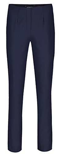 Robell Style Marie – Bequeme, stretchige Damenhose, Innenseite angeraut, Gerade geschnittenes Bein mit Schlitz Navy Größe 36 von Robell