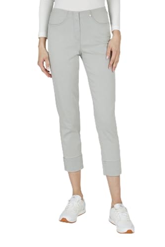 Robell Style BELLA09-7/8 Damen Jeans Straight - Jeanshose Damen high Waist - Stretch Jeans Hose mit Aufschlag und Gesäßtaschen - Bitte Zwei Größen Kleiner bestellen - Light Grey, 42 von Robell
