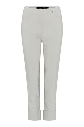Robell Style BELLA09 – Bequeme, stretchige 7/8 Damenhose, Gerade geschnittenes Bein mit Aufschlag und Gesässtaschen, Bitte eine Größe Kleiner bestellen, Farbe Creme Größe 46 von Robell