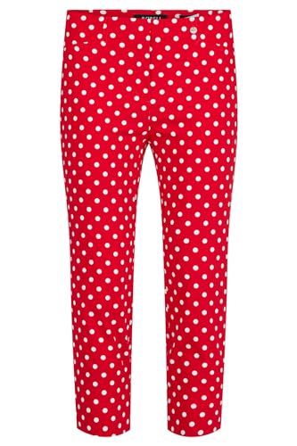 Robell Style BELLA09-7/8 Stoffhose Damen high Waist - Damenhose Power Stretch - Bengaline Stoff Hose mit Gesäßtaschen - Bitte eine Größe Kleiner bestellen - Rot, 50 von Robell