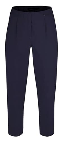 Robell Style MARIE07 - Capri Stoffhose Damen high Waist - Caprihose Power Stretch - Bengaline Hose mit Schlitz am Saum - Bitte eine Größe Kleiner bestellen - Marine, 48 von Robell