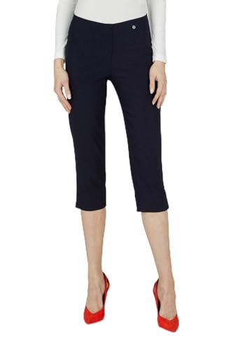 Robell Style MARIE07 - Capri Stoffhose Damen high Waist - Caprihose Power Stretch - Bengaline Hose mit Schlitz am Saum - Bitte eine Größe Kleiner bestellen - Marine, 50 Robell Style MARIE07 - Capri Stoffhose Damen high Waist - Caprihose Power Stretch - Bengaline Hose mit Schlitz am Saum - Bitte eine Größe Kleiner bestellen - Marine, 50 von Robell