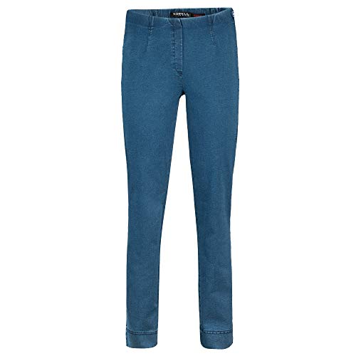 Robell Style Marie – Bequeme, Denim Power Stretch Jeans, Gerade geschnittenes Bein mit Schlitz Farbe Denimblue Größe 36 von Robell