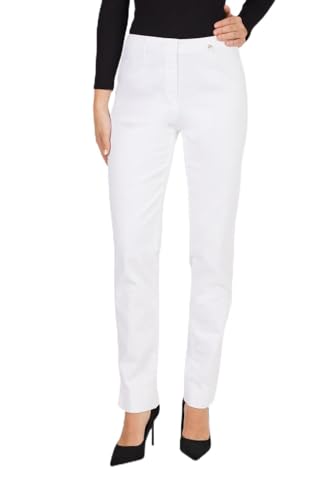 Robell Style Marie - Damen Jeans Straight - Jeanshose Damen high Waist - Stretch Jeans Hose bequemen Oberschenkel - Moderne Damenhose - Bitte Zwei Größen Kleiner bestellen, Weiß, 42 von Robell