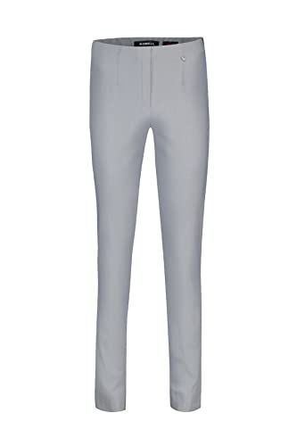 Robell Style Marie - Stoffhose Damen high Waist - Damenhose Power Stretch - Bengaline Stoff Hose mit Schlitz am Saum - Bitte eine Größe Kleiner bestellen - Lightgrey, 36 von Robell