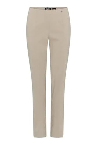 Robell Style Marie - Stoffhose Damen high Waist - Damenhose Power Stretch - Bengaline Stoff Hose mit Schlitz am Saum - Bitte eine Größe Kleiner bestellen - Beige, 36 von Robell