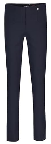 Robell Style Marie - Stoffhose Damen high Waist - Damenhose Power Stretch - Bengaline Stoff Hose mit Schlitz am Saum - Bitte eine Größe Kleiner bestellen - Marine, 36 von Robell