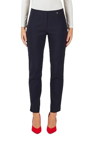 Robell Style Marie- Kurzgröße - Stoffhose Damen high Waist - Damenhose Power Stretch - Bengaline Stoff Hose mit Schlitz am Saum - Bitte eine Größe Kleiner bestellen von Robell