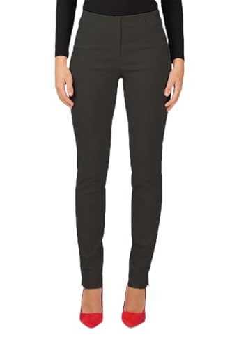 Robell Style Marie - Stoffhose Damen high Waist - Damenhose Power Stretch - Bengaline Stoff Hose mit Schlitz am Saum - Bitte eine Größe Kleiner bestellen - Anthrazit, 34 Robell Style Marie - Stoffhose Damen high Waist - Damenhose Power Stretch - Bengaline Stoff Hose mit Schlitz am Saum - Bitte eine Größe Kleiner bestellen - Anthrazit, 34 von Robell