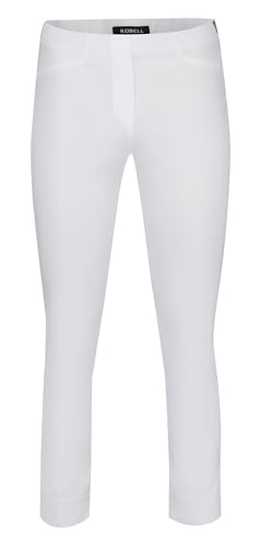 Robell Style ROSE09 – Bequeme, stretchige 7/8 Damenhose mit schmal geschnittenem Bein Farbe Weiss Größe 42 von Robell