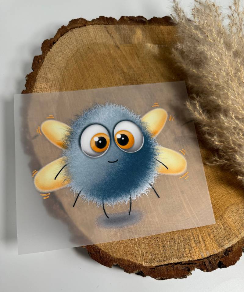 Bügelbild Fluffy Fliege Rosa/Blau von RobellaStoffe