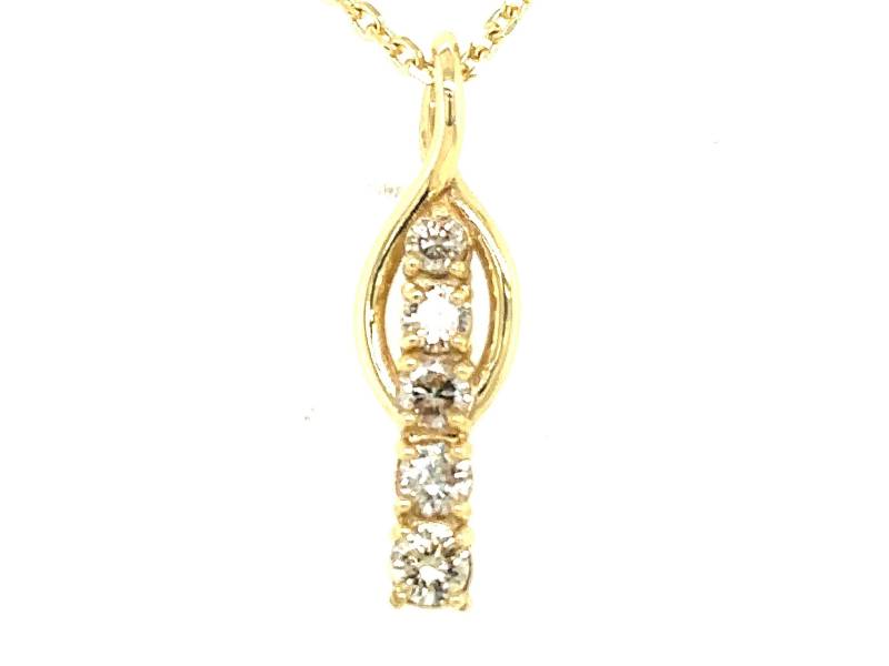 Diamant Reise Anhänger 14K Gelbgold, Fünf-steine-Kette von RobertJewelryDesigns