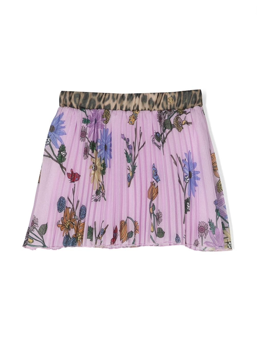 Roberto Cavalli Junior Faltenrock mit Blumen-Print - Violett von Roberto Cavalli Junior