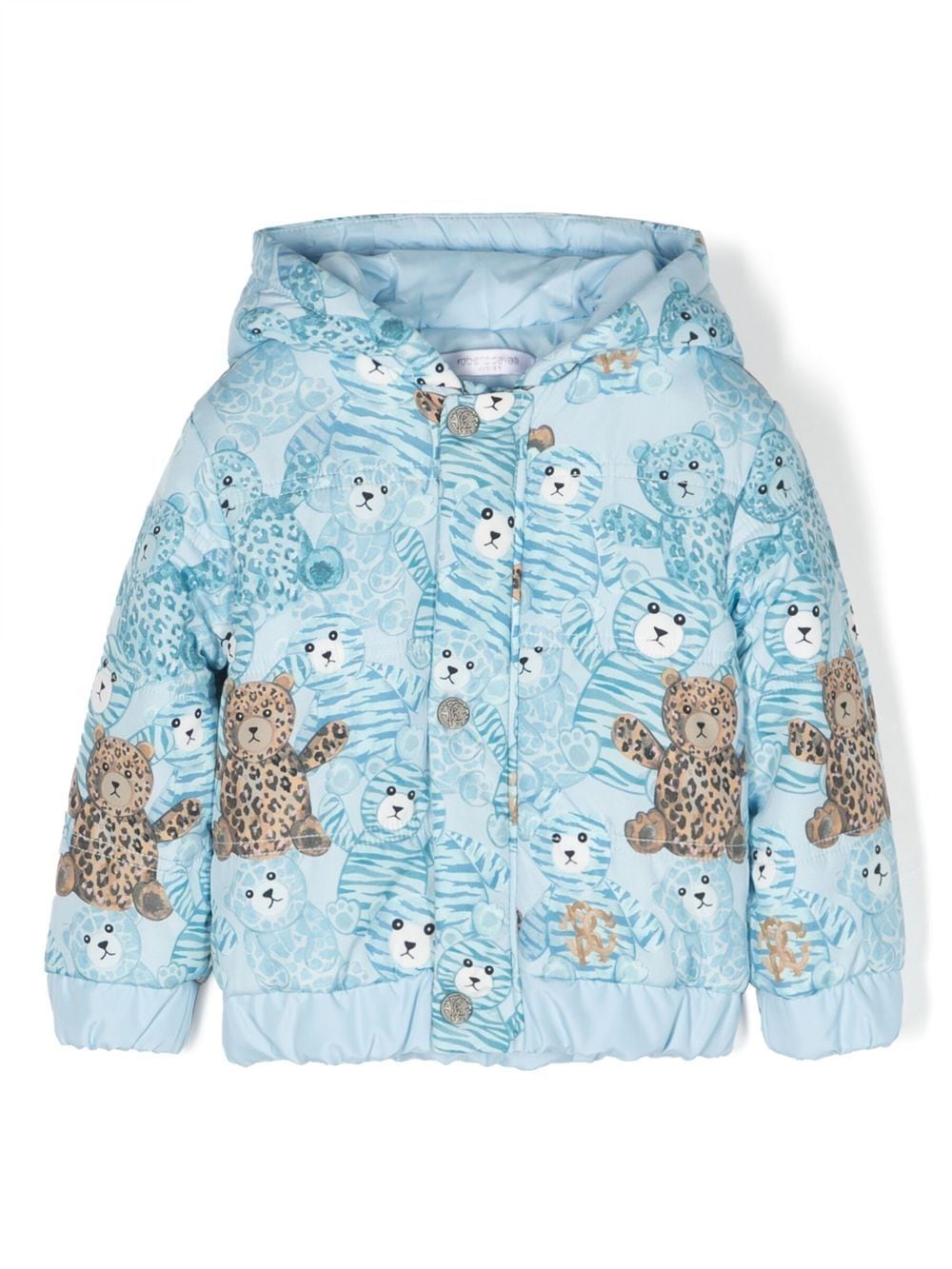 Roberto Cavalli Junior Gefütterte Jacke mit Teddy-Print - Blau von Roberto Cavalli Junior