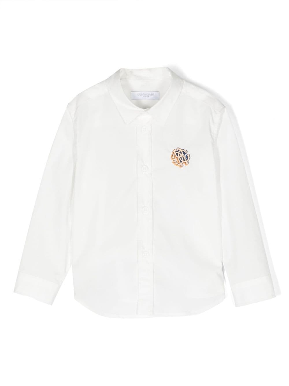 Roberto Cavalli Junior Hemd mit Logo-Stickerei - Weiß von Roberto Cavalli Junior