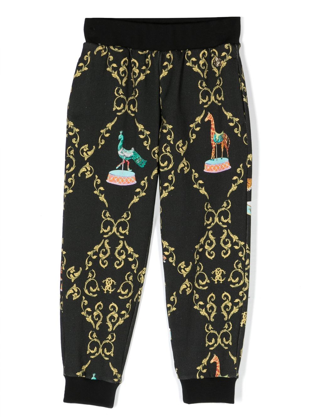 Roberto Cavalli Junior Jogginghose mit Art-Deco-Print - Schwarz von Roberto Cavalli Junior