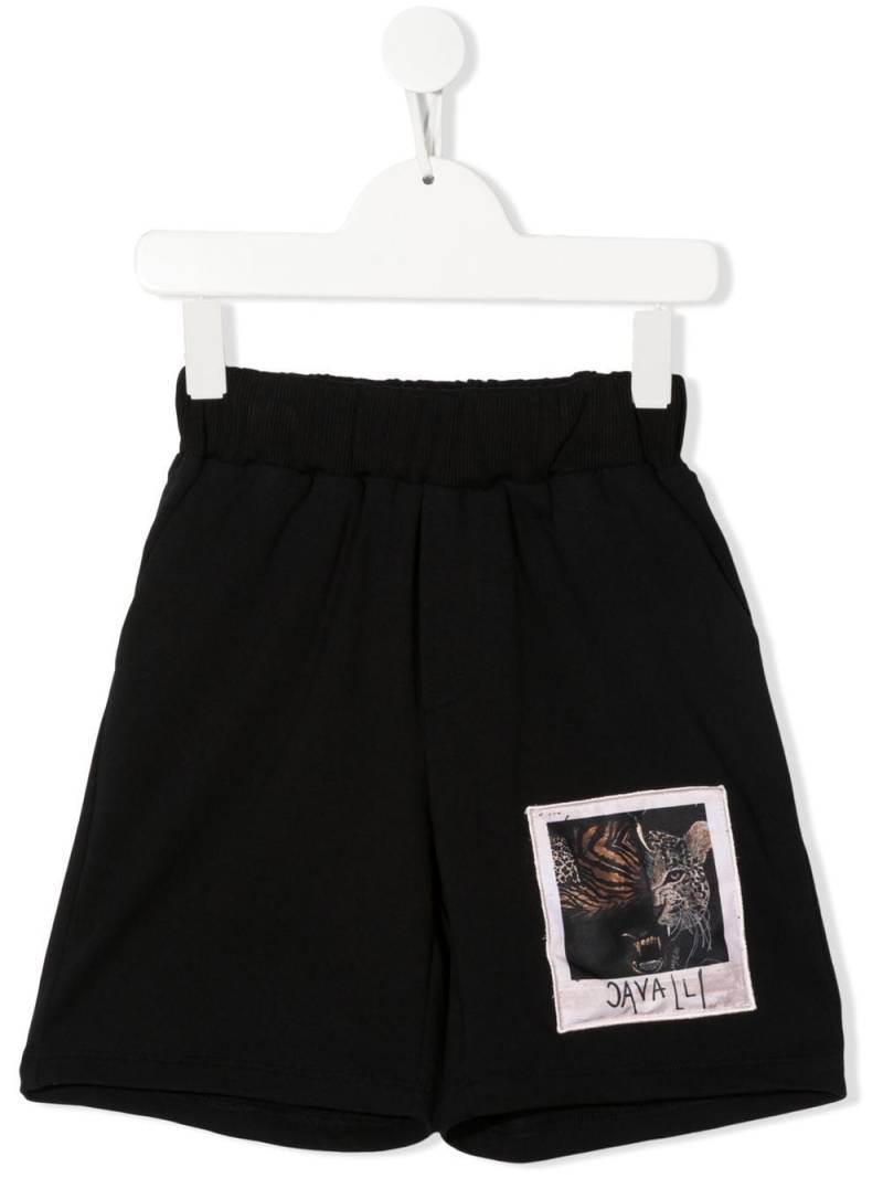 Roberto Cavalli Junior Joggingshorts mit Patch-Detail - Schwarz von Roberto Cavalli Junior