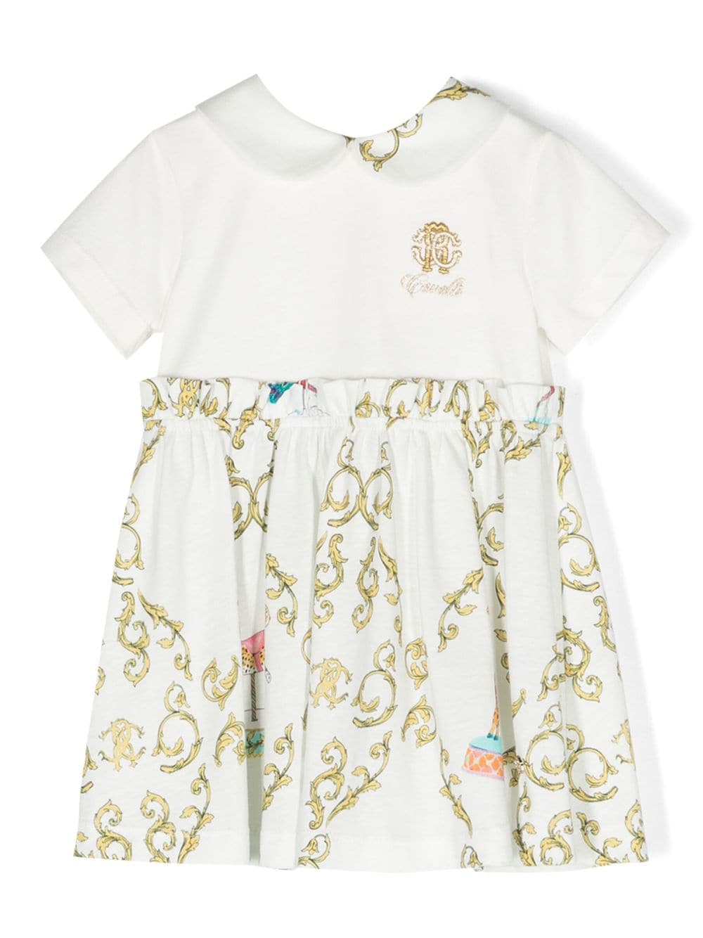 Roberto Cavalli Junior Kleid mit Logo-Stickerei - Weiß von Roberto Cavalli Junior