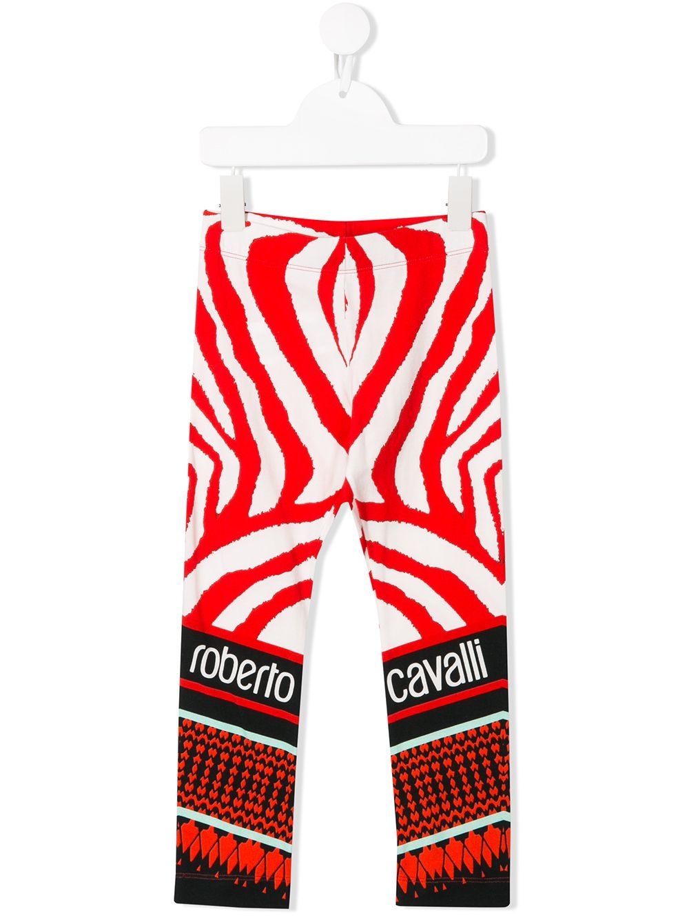 Roberto Cavalli Junior Leggings mit Zebra Foulard Print - Weiß von Roberto Cavalli Junior