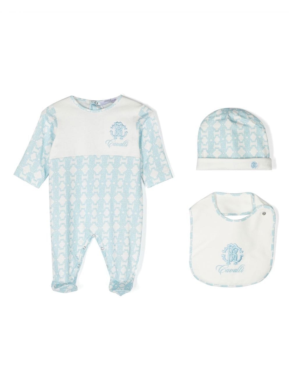 Roberto Cavalli Junior Strampler-Set mit Logo-Print - Weiß von Roberto Cavalli Junior