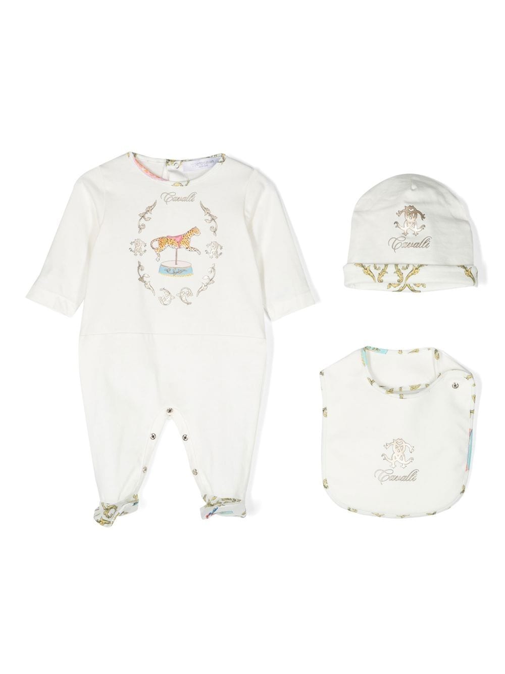 Roberto Cavalli Junior Strampler-Set mit Logo-Print - Weiß von Roberto Cavalli Junior