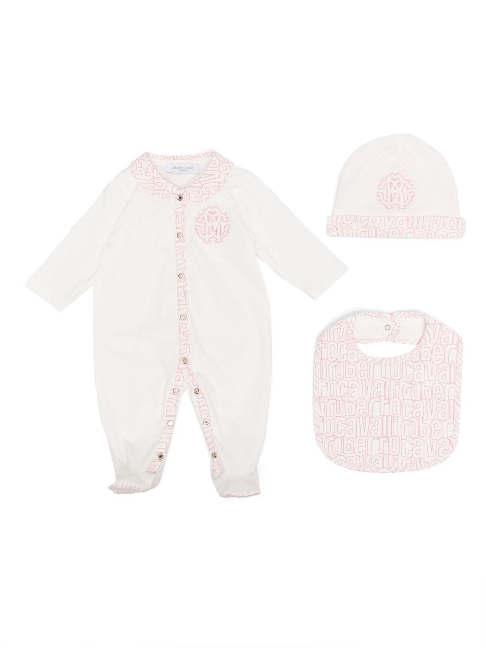 Roberto Cavalli Junior Strampler-Set mit Logo-Print - Weiß von Roberto Cavalli Junior